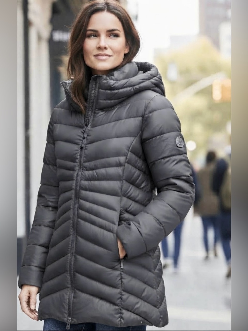 Point Zero Quilted Hooded Puffer Coat Size L